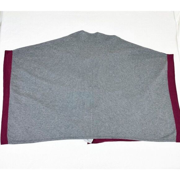 Marc New York Shawl Sweater One Size Grey Blue Red Wool Blend - Picture 2 of 7